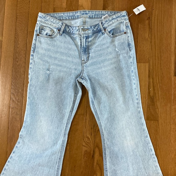 Old navy mid rise super flare jeans bell bottom size 10 flare distressed - Picture 2 of 8